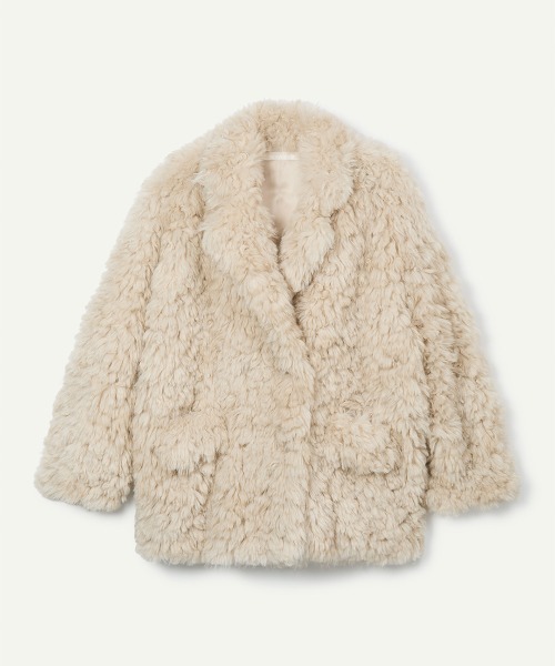 leinwande（ラインヴァンド）の「Kerry Fur Tailored Coat / ケリーファーテイラードコート（その他アウター・レディース・White/BROWN・ONE SIZE）」の6枚目の写真