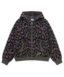 WOKE EDGE（ウォークエッジ）の「WOKE EDGE / ウォークエッジ LEOPARD MOHAIR ZIP KNIT（パーカー）」