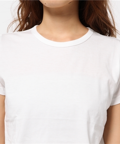 MOUSSY（マウジー）の「TINY T-SHIRT（Tシャツ/カットソー・レディース・ライトピンク/ブラック/ホワイト/ライトグレー/ライトイエロー・FREE）」の13枚目の写真