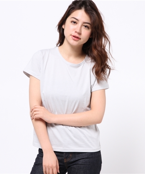 MOUSSY（マウジー）の「TINY T-SHIRT（Tシャツ/カットソー・レディース・ライトピンク/ブラック/ホワイト/ライトグレー/ライトイエロー・FREE）」の8枚目の写真