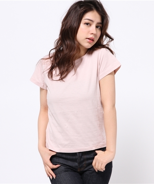 MOUSSY（マウジー）の「TINY T-SHIRT（Tシャツ/カットソー・レディース・ライトピンク/ブラック/ホワイト/ライトグレー/ライトイエロー・FREE）」の9枚目の写真