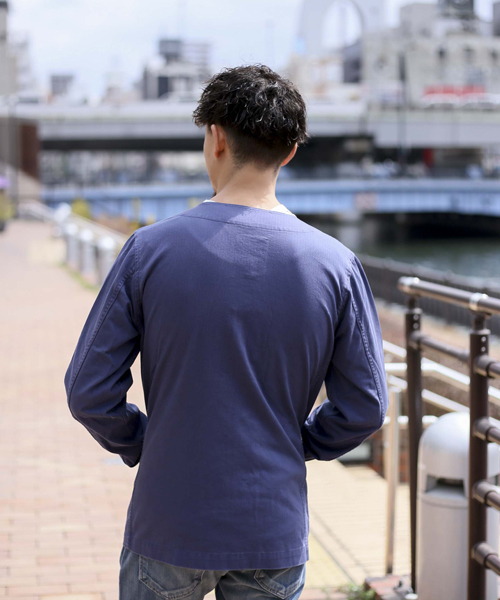 Denime（ドゥニーム）の「ヘリンボーンミリタリージャケット（ミリタリージャケット・メンズ・カーキ/ネイビー・LARGE/MEDIUM/X-LARGE）」の12枚目の写真