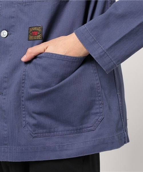 Denime（ドゥニーム）の「ヘリンボーンミリタリージャケット（ミリタリージャケット・メンズ・カーキ/ネイビー・LARGE/MEDIUM/X-LARGE）」の8枚目の写真