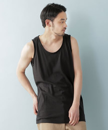 MONO-MART | 杢ツインロールネック ロングタンクトップ(Heather mix)(タンクトップ)