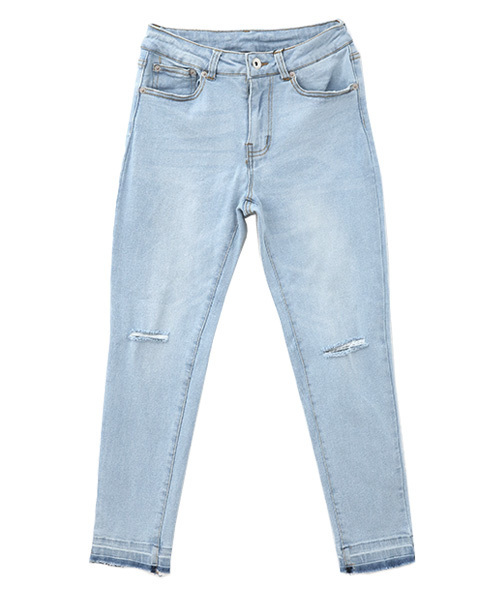 Luz Llena (philter)（ラズレナ　フィルター）の「ひざスリット・ストレッチスキニーデニム（デニムパンツ・レディース・サックスブルー/ブルー・MEDIUM/SMALL）」の10枚目の写真