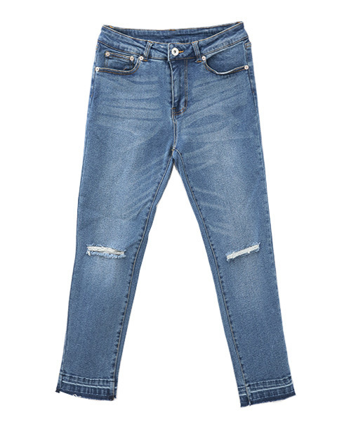 Luz Llena (philter)（ラズレナ　フィルター）の「ひざスリット・ストレッチスキニーデニム（デニムパンツ・レディース・サックスブルー/ブルー・MEDIUM/SMALL）」の11枚目の写真