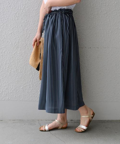 SHIPS Days（シップスデイズ）の「SHIPS Days: スカーチョ(ストライプ)（その他パンツ・レディース・ネイビー/ホワイト・ONE SIZE）」の2枚目の写真
