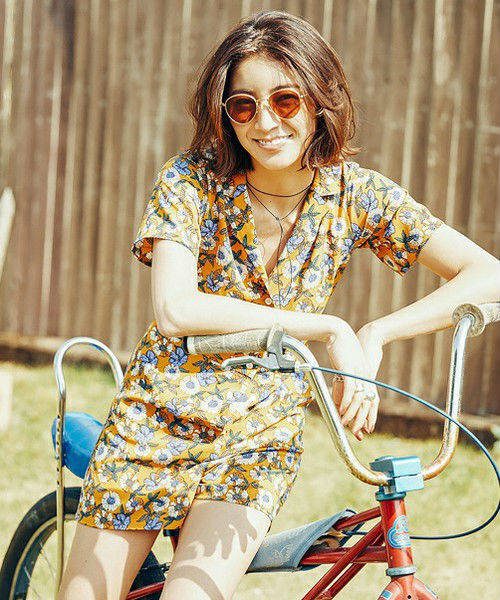 Todayful トゥデイフル の Todayful トゥディフル Flower Shirts Combinaison 花柄シャツコンビネゾン つなぎ オールインワン Wear