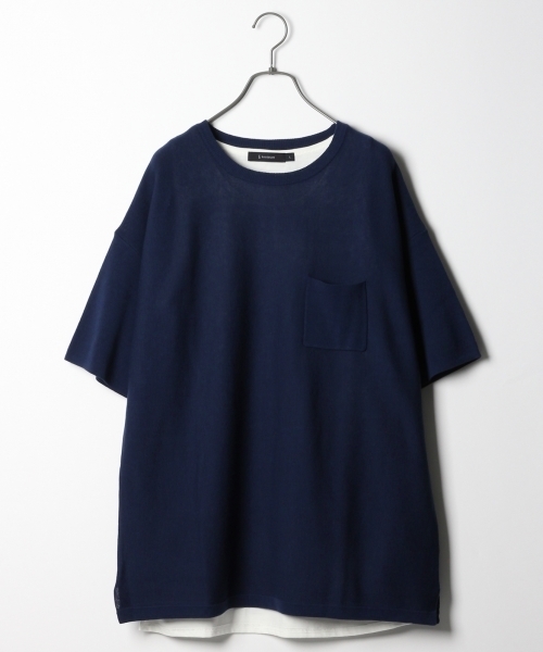 RAGEBLUE（レイジブルー）の「＜洗濯可能＞アクリル/コットンドロップニットクルー/760291（ニット/セーター・メンズ・ホワイト/イエロー/ネイビー/パープル/ブルー系その他・MEDIUM/SMALL/LARGE）」の3枚目の写真