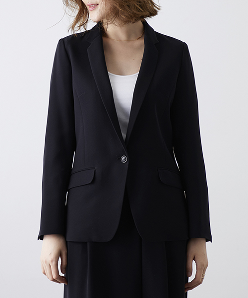 STUDIOUS（ステュディオス）の「ダブルクロススレンダーカラージャケット（テーラードジャケット・レディース・ブラック/ネイビー/グレイッシュベージュ・0/1）」の6枚目の写真