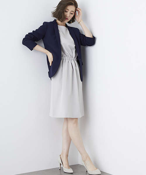 STUDIOUS（ステュディオス）の「ダブルクロススレンダーカラージャケット（テーラードジャケット・レディース・ブラック/ネイビー/グレイッシュベージュ・0/1）」の15枚目の写真