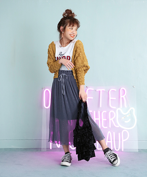 one after another NICE CLAUP（ワンアフターアナザーナイスクラップ）の「きらきらプリーツスカート（スカート・レディース・ベージュ/ブルー系その他/ピンク系その他・FREE）」の14枚目の写真