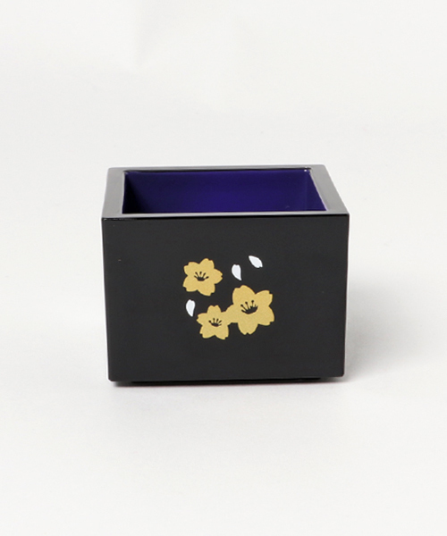 カヤ(カヤ)の「【カヤ】山中塗 縁起枡 桜(グラス/マグカップ/タンブラー・レディース・ブラック×パープル・FREE)」の1枚目の写真