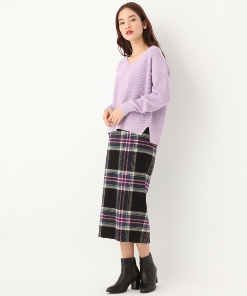 A part by（アパートバイ）の「TRキモウチェックタイトミディスカート 770720 （スカート・レディース・ホワイト系その他/ブラック系その他/パープル系その他/アイボリー/ブラウン/ホワイト系その他2/ブラウン系その他2・MEDIUM/LARGE）」の9枚目の写真