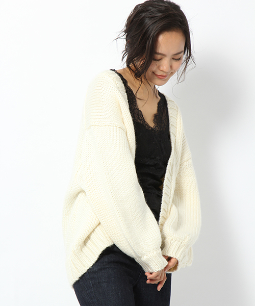 laboratory work（ラボラトリーワーク）の「ハンドライクボリュームカーディガン（カーディガン/ボレロ・レディース・ベージュ/ネイビー/ブラウン系その他・MEDIUM）」の12枚目の写真