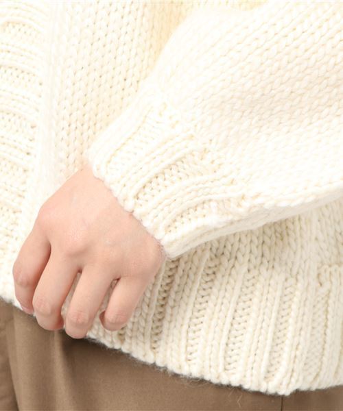 laboratory work（ラボラトリーワーク）の「ハンドライクボリュームカーディガン（カーディガン/ボレロ・レディース・ベージュ/ネイビー/ブラウン系その他・MEDIUM）」の4枚目の写真