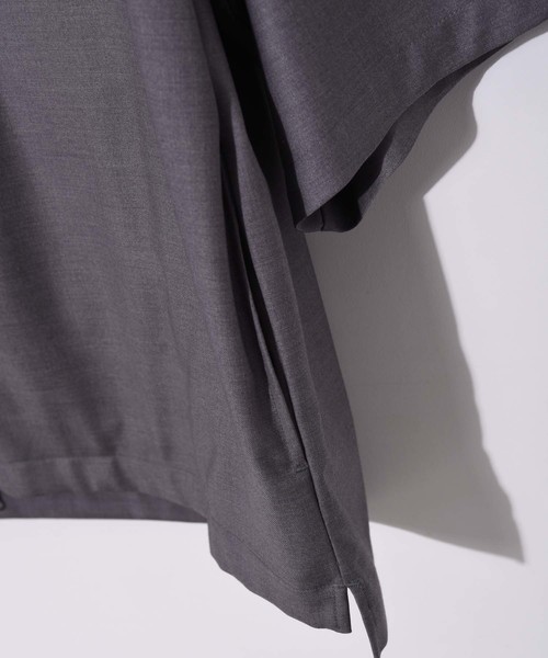 STUDIOUS（ステュディオス）の「【STUDIOUS】ハイツイストクリアTRフルジップハーフスリーブシャツ（シャツ/ブラウス・メンズ・グレー/ネイビー/ブラック/ベージュ・1/2/3）」の16枚目の写真