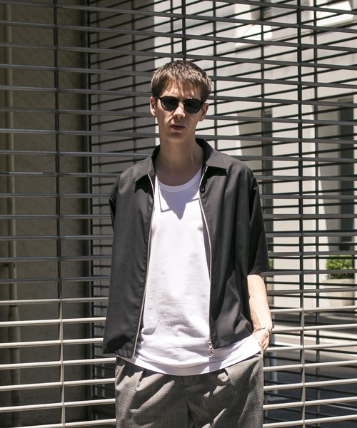 STUDIOUS（ステュディオス）の「【STUDIOUS】ハイツイストクリアTRフルジップハーフスリーブシャツ（シャツ/ブラウス・メンズ・グレー/ネイビー/ブラック/ベージュ・1/2/3）」の8枚目の写真