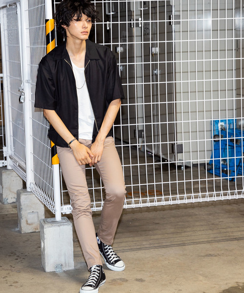 STUDIOUS（ステュディオス）の「【STUDIOUS】ハイツイストクリアTRフルジップハーフスリーブシャツ（シャツ/ブラウス・メンズ・グレー/ネイビー/ブラック/ベージュ・1/2/3）」の10枚目の写真