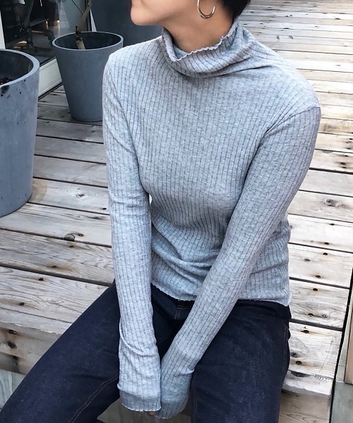 TODAYFUL(トゥデイフル)の「コットンウールタートルトップス(Tシャツ/カットソー・レディース・キナリ/グレー/ネイビー/キャメル・FREE)」の16枚目の写真