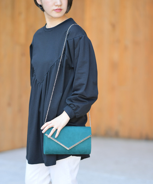 rps（アールピーエス）の「Vメタル2WAYクラッチBAG（クラッチバッグ・レディース・チャコールグレー/ブラック/ベージュ/ブルーグリーン/グレイッシュベージュ/ライトベージュ/ブラック系その他2/ゴールド・フリー）」の7枚目の写真