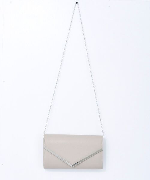 rps（アールピーエス）の「Vメタル2WAYクラッチBAG（クラッチバッグ・レディース・チャコールグレー/ブラック/ベージュ/ブルーグリーン/グレイッシュベージュ/ライトベージュ/ブラック系その他2/ゴールド・フリー）」の11枚目の写真