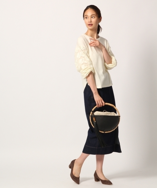 GLOBAL WORK（グローバルワーク）の「デニムタイトスカート/805778（デニムスカート・レディース・ブラック/ネイビー/ブルー・LARGE/MEDIUM）」の5枚目の写真