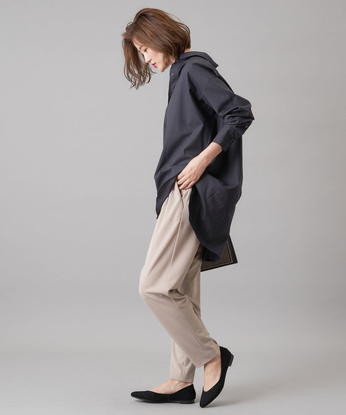 RIVE DROITE（リヴドロワ）の「マットポンチテーパードパンツ（その他パンツ・レディース・ネイビー/ライトベージュ・38/36）」の8枚目の写真