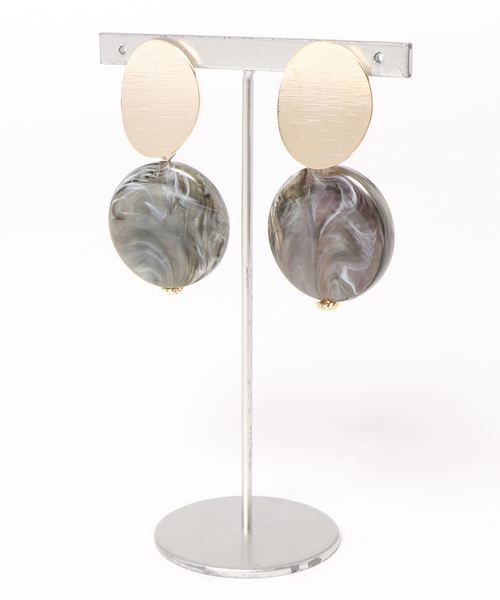 apres jour（アプレジュール）の「【apres jour×ARIAZ】ストーンプレートピアス（ピアス（両耳用）・レディース・スモークグレー/ライトブラウン/ダークパープル/オフホワイト/カーキ/ベージュ・FREE）」の11枚目の写真