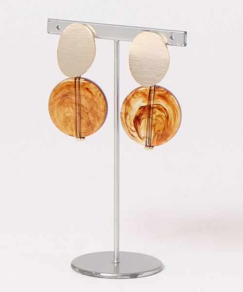 apres jour（アプレジュール）の「【apres jour×ARIAZ】ストーンプレートピアス（ピアス（両耳用）・レディース・スモークグレー/ライトブラウン/ダークパープル/オフホワイト/カーキ/ベージュ・FREE）」の10枚目の写真