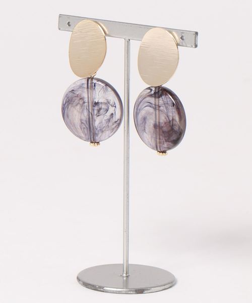 apres jour（アプレジュール）の「【apres jour×ARIAZ】ストーンプレートピアス（ピアス（両耳用）・レディース・スモークグレー/ライトブラウン/ダークパープル/オフホワイト/カーキ/ベージュ・FREE）」の9枚目の写真