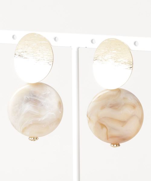 apres jour（アプレジュール）の「【apres jour×ARIAZ】ストーンプレートピアス（ピアス（両耳用）・レディース・スモークグレー/ライトブラウン/ダークパープル/オフホワイト/カーキ/ベージュ・FREE）」の19枚目の写真