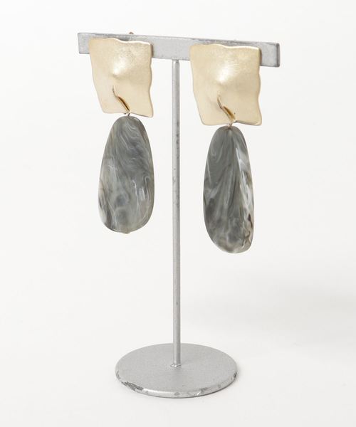 Bou Jeloud(ブージュルード)の「【WEB限定】メタルマーブルパーツピアス(ピアス(両耳用)・レディース・ベージュ/グレー・FREE)」の9枚目の写真