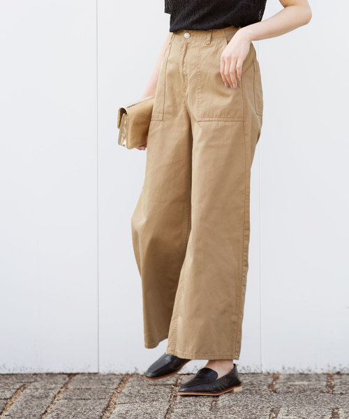 Luz Llena（ラズレナ）の「ツイルベイカーパンツ（カーゴパンツ・レディース・ブラック/ベージュ/カーキ・MEDIUM）」の2枚目の写真