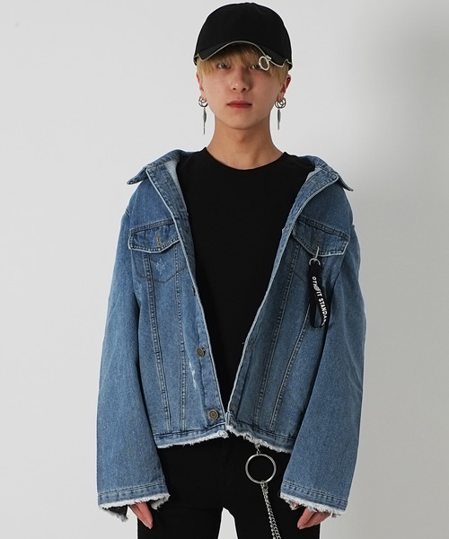 A‘gem 9（エージェムナイン）の「バックフォトプリントデニムジャケット/Gジャン（デニムジャケット・メンズ・ブルー・FREE）」の12枚目の写真