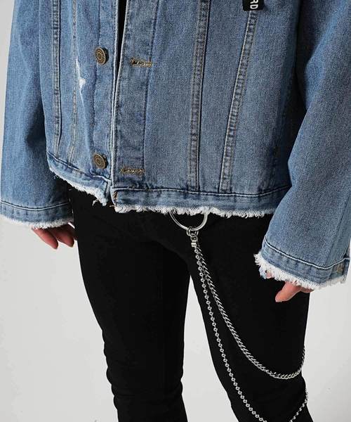 A‘gem 9（エージェムナイン）の「バックフォトプリントデニムジャケット/Gジャン（デニムジャケット・メンズ・ブルー・FREE）」の7枚目の写真