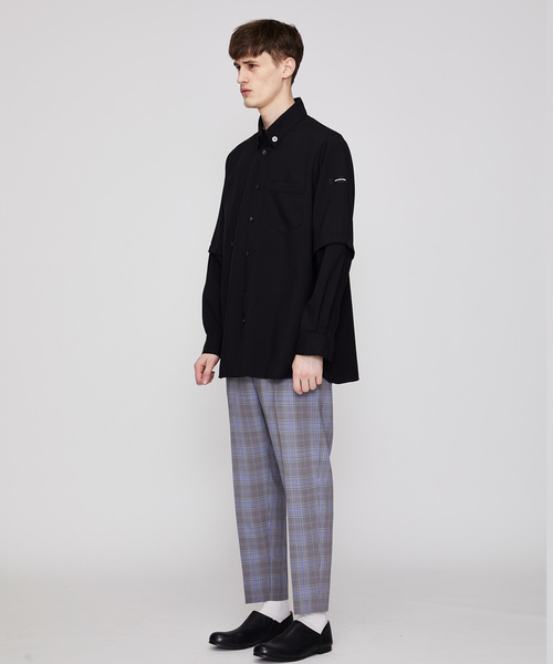 Name.(ネーム)の「【Name.】ウールナイロンテーパードトラウザーズ(その他パンツ・メンズ・グレー/アイボリー・1/0)」の19枚目の写真