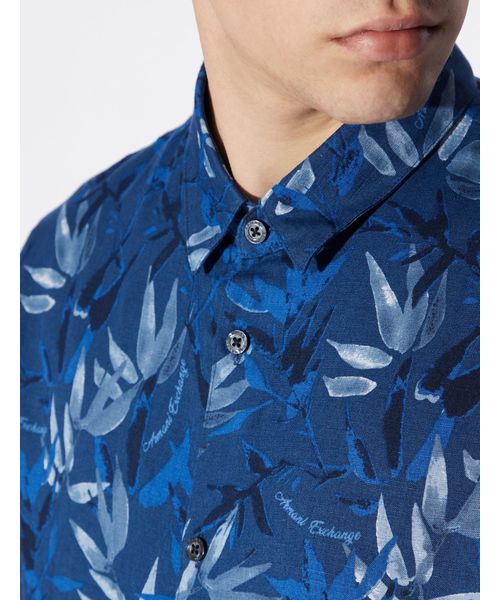 ARMANI EXCHANGE(アルマーニエクスチェンジ)の「【A|Xアルマーニ エクスチェンジ】ボタニカル柄 コットンリネン半袖シャツ(シャツ/ブラウス・メンズ・ネイビー/ホワイト・LARGE/MEDIUM/SMALL/X-LARGE/X-SMALL)」の15枚目の写真