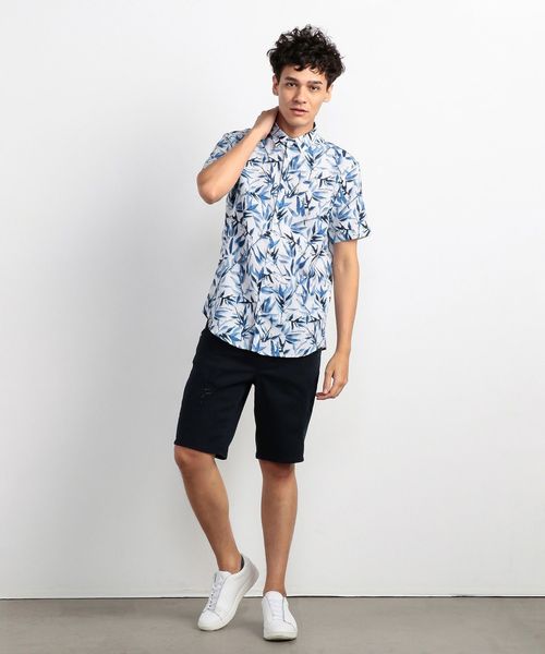 ARMANI EXCHANGE(アルマーニエクスチェンジ)の「【A|Xアルマーニ エクスチェンジ】ボタニカル柄 コットンリネン半袖シャツ(シャツ/ブラウス・メンズ・ネイビー/ホワイト・LARGE/MEDIUM/SMALL/X-LARGE/X-SMALL)」の16枚目の写真