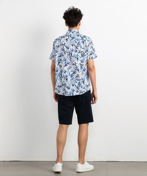 ARMANI EXCHANGE アルマーニ コットン×リネン ジャケット ブルゾン 濃い紺 メンズL 大きめ 良品綺麗 ジーンズ 「A|X アルマーニ エクスチェンジ」コットンリネンデニム ハーフパンツ_J91 BAGGY SHORT メンズ