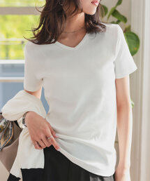 [ S M L ] 選べるタイプの細リブ半袖Tシャツ