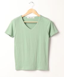 [ S M L ] 選べるタイプの細リブ半袖Tシャツ