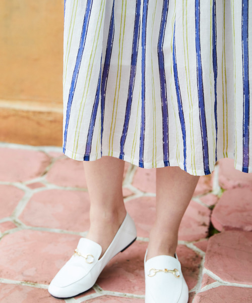 Chaco closet(チャコ クローゼット)の「インド綿 ストライプ柄 フレアワンピース(ワンピース・レディース・ネイビー/レッド/ホワイト系その他/ブルー系その他/ピンク系その他・M)」の22枚目の写真