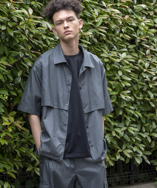 MAISON SPECIAL（メゾンスペシャル）の「LIMONTA/リモンタ コーチジャケット 【MAISON SPECIAL/メゾンスペシャル】（シャツ/ブラウス・メンズ・チャコールグレー/ブラック・46/48）」の7枚目の写真