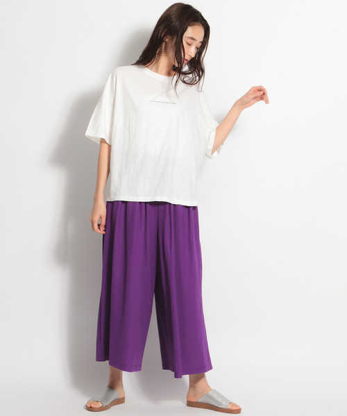 niko and...（ニコアンド）の「ピグメントロゴＴシャツ（Tシャツ/カットソー・レディース・ホワイト/ベージュ/パープル/チャコール・MEDIUM/LARGE）」の5枚目の写真