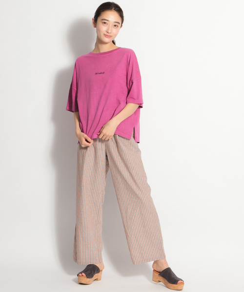 niko and...（ニコアンド）の「ピグメントロゴＴシャツ（Tシャツ/カットソー・レディース・ホワイト/ベージュ/パープル/チャコール・MEDIUM/LARGE）」の9枚目の写真