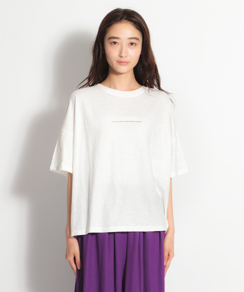 niko and...（ニコアンド）の「ピグメントロゴＴシャツ（Tシャツ/カットソー・レディース・ホワイト/ベージュ/パープル/チャコール・MEDIUM/LARGE）」の10枚目の写真