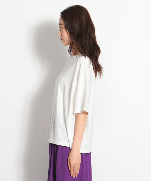 niko and...（ニコアンド）の「ピグメントロゴＴシャツ（Tシャツ/カットソー・レディース・ホワイト/ベージュ/パープル/チャコール・MEDIUM/LARGE）」の11枚目の写真