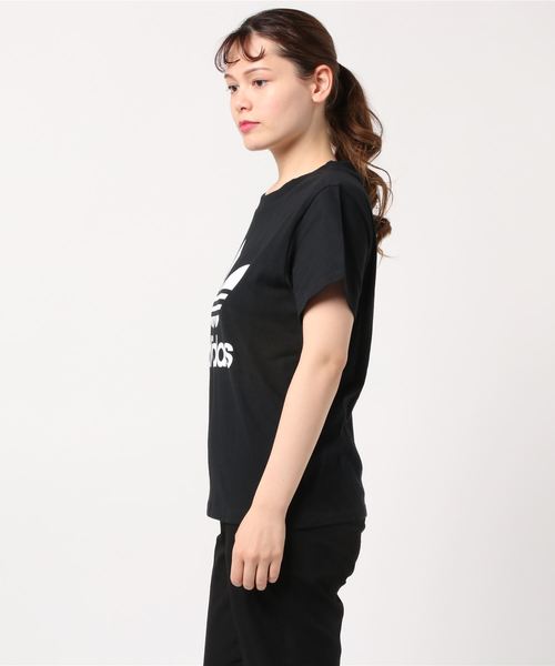 adidas Originals（アディダスオリジナルス）の「adidas Originals/アディダス オリジナルス BOYFRIEND TEE/ボーイフレンド Tシャツ（Tシャツ/カットソー・レディース・ホワイト/ブラック・L/XL/M/S）」の4枚目の写真