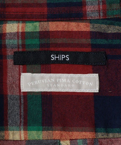 SHIPS(シップス)の「SC: ペルヴィアン ピマ オックスフォード ボタンダウンシャツ (チェック)(シャツ/ブラウス・メンズ・ベージュ/ネイビー/レッド/オリーブ/ナチュラル・SMALL/MEDIUM/LARGE/X-LARGE)」の14枚目の写真